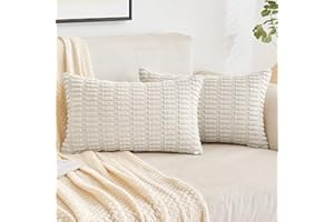 EMEMA Kordsamt Kissenbezüge Dekorative Sofakissen Moderne Kissenhüllen 30x50 cm Dekokissen Weicher Zierkissenbezug für Wohnzimmer Sofa Schlafzimmer 2er Set Beige