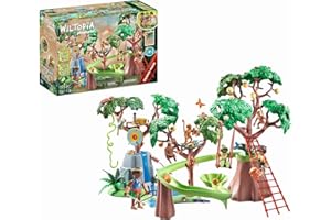 Playmobil 71142 Aire de Jeu Tropicale de la Jungle - Wiltopia - avec Trois Personnages et des Animaux - Gamme Wiltopia avec Plus de 80% de matériaux recyclés ou biosourcés en Moyenne - Dès 4 Ans