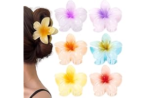 HOLEMZ Pinzas de Pelo 6 Piezas Pinzas para el Cabello de Flores Antideslizantes Coloridos Plástico Grande para Mujeres Niñas Fiestas Lavarse la Cara Bañarse Maquillarse Todas las Edades