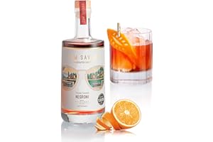 Tom Savano Artisan Cocktails, Devon Coastal Negroni, Crafted with Devon Gin, Italian Campari, and Herbal Amaro, Premium Handcrafted Cocktail, 21% ABV, 5 Servings, 500ml Bottle