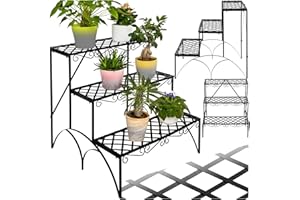 tectake® Estantería para Maceteros Decorativos Interior y Exterior, Soporte para Macetas, Estanteria Exterior Estable, Decoración del Jardin con tus Plantas. - 60 x 60 x 60 cm Diseño para Esquina