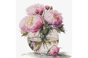 Luca-S Kit de broderie au point de croix Bouquet de pivoines