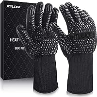 Grillhandschuhe MILcea Ofenhandschuhe BBQ Handschuhe Hitzebeständige Schutzhandschuhe rutschfeste Silikonhandschuhe…