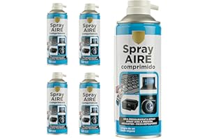 ETREXONLINE Spray de Aire Comprimido, Eliminación de Polvo, Perfecto para Limpieza de Teclados, Ordenador, Impresoras y Otros Equipos Eléctricos 400ml - 5 Unidades