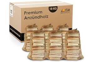 JSM-BRENNHOLZ Anzündholz 6 Netze a 3 Kg Anmachholz Anfeuerholz Brennholz trocken sauber und ofenfertig