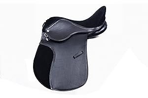 Pets2Care Synthetic General Purpose Saddle With Suede Seat Premium Quaility Wide Fit, black and brown 14, 15, 16, 17 & 18 (BLACK, 14)