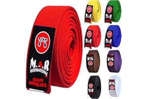 MAR INTERNATIONAL MAR | Martial Arts Belt, Plain Ranking Belt - 100% Cotton | Professional Equipment for All | Coloured Grading Belts, Ideal for Karate, Judo, Taekwondo, Jiu jitsu (220cm - 320cm)