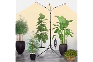 Orchbloom Pflanzenlampe Vollspektrum für Zimmerpflanzen 27W mit Ständer, Pflanzenlicht mit High PPFD Wachstumslampen für Gewächshaus Garten, Blumen, Gemüse, Hydroponik, 4/8/12/16H Auto Timer