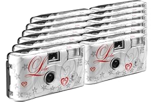 TopShot Love weiss Einwegkamera / Hochzeitskamera (27 Fotos, Blitz, 12-er Pack)