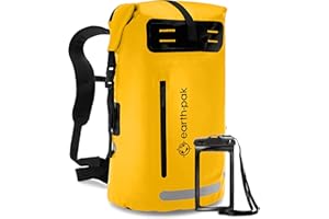 Earth Pak Sac à Dos étanche - Taille 35L / 55L - Idéal pour Camping, Kayak, Pêche, Rafting, Canoë, et Natation