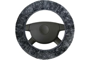 Walser 19542-0 Pokrowiec na kierownicę, skóra jagnięca, koło plastikowe, antracyt