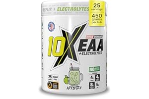 10X Athletic EAA Essential Amino Acids - Appletize, Muscle Recovery & Hydration, 450g, Vegan, Gluten & Lactose-Free, Supports Muscle Growth,Informed-Sport Certified