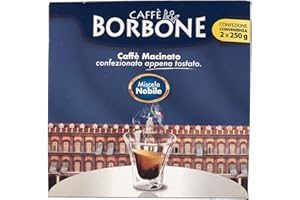 ‎CAFFÈ BORBONE Caffe Borbone Nobile Ground Coffee for Italian Espresso (Suitable for Portafilter Machines, Mocha Machines) Double Packaging 2 x 250 g