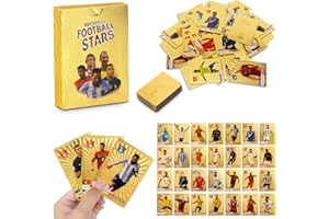 PLLYPE Football Star Cards, 55Pcs Football Cards 2025 Premier League, Gold Foil Top Footballs Card, Birthday Gift