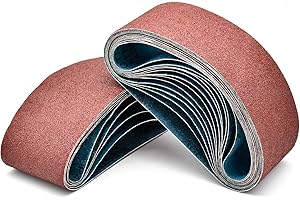 Meff-Mluk 18Pcs Sanding Belt 75 x 457 mm, 40/80/120/150/240/400 Grit Abrasive Sander Belts Set for Belt Sander Grinding Polishing Sharpening and Derusting