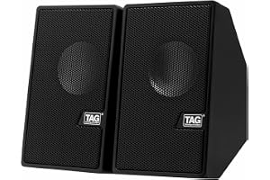 TAG DP-500 Stereo 2.0 Multimedia Speakers, Black | 2x3W, USB Input, 3.5mm AUX Support, In-line Volume Control, Made for Desktop, PC, Laptop, Tablet, Mobile