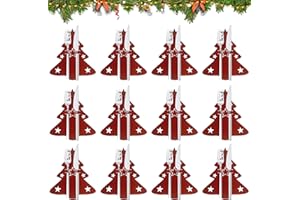 FMKLDENA Portaposate Natale, 12 Pezzi Portaposate Natalizio, Portaposate di Natale Borsa, Portaposate in Feltro Natalizio, per la Decorazione della Tavola di Natale (B)