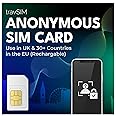 travSIM Anonymous SIM Card | Already Active | Can be used in UK & 30+ EU countries | 100% prepaid | Purchase a plan separately | SIM Rechargeable