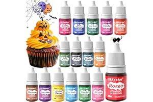 ERCORART Colorante Alimentare - 16 Colori Alimentari Concentrato Per la Decorazione Di Torte, la Creazione Di Slime, la Malto Per Panificazione, la Fabbricazione Di Sapone Fai Da Te - 6 ml
