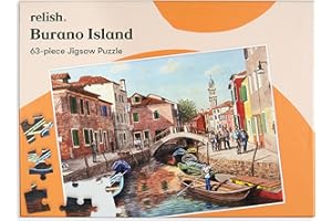 Relish - Dementia Jigsaw Puzzles for Adults, 63 Piece Burano Island (Venice) Puzzle - Activities & Gifts for Elderly People with Alzheimer's