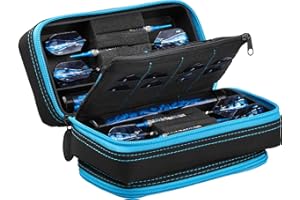 Casemaster Plazma Pro - Estuche para 6 Dardos para Dardos Blandos y de Punta de Acero, Cuenta con un Gran Bolsillo Frontal para Dispositivos móviles, Tubos de Almacenamiento Integrados y Bolsillos