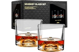 LIITON Fuji Vasos de Whiskey Set de 2, 280ml Clear