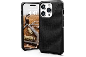 URBAN ARMOR GEAR Metropolis LT Case Compatible avec Apple iPhone 15 Pro Housse [Protection Selon Les Normes Militaires, Compatible avec la Recharge sans Fil (Qi) / magnétique] Kevlar Noir