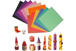 Jaztral Bienenwachsplatten mit Docht - 12 Farben Farbige Bienenwachskerzen Selber Machen Set (20 x 20cm). Eltern-Kind Kreativset, Bienenwachskerzen-DIY-Kit für Erwachsene