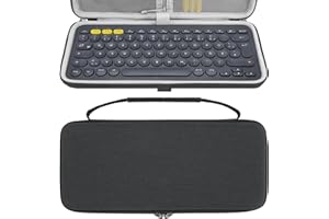 Geekria Etui do przenoszenia klawiatury, twarda obudowa ochronna torba podróżna na małą kompaktową klawiaturę, kompatybilna z Logitech Pebble Keys 2 K380s/ K380 (czarna)