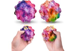 VITA DENNIS 2 Stück Stressball für Kinder Erwachsene, Popit Anti Stress Bälle, 3D Silikon Fidget Antistressball, Push Bubble Sensorisches Squeeze Spielzeug