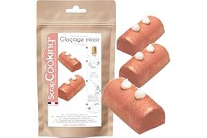 ScrapCooking - Mix Glaçage Miroir Or Rose 220g - Préparation Facile & Pratique - Ingrédient pour Pâtisseries, Desserts, Buches de Noël, Entremets, Mousses, Gâteaux - Cake Design - 4599