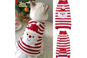 UBRAVE Dog Christmas Costume, Christmas Dogs Outfits Clothes, Pet Dog Christmas Clothes for Xmas Festival Small Medium Dogs Cats, Cotton Dog Sweater for Parties, Winter Coat,Puppy Gift(M, Red)