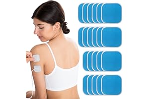 Roinaid 22 Stück Ersatzsets Gel Pads, 45 X 45 Mm Gel Pads Kompatibel Em 59 Elektroden Tens Gerät Hochwertiges Gelmaterial, kann Effektiv und Dauerhaft auf Der Haut Haften