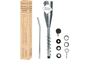 Laundry Mate Washing Line Spike Includes Closure Cap Heavy Duty Rotary Airer Washing Line Ground Spike Fits 32,35,38,40,50 MM Poles Durable & Secure (Silver)