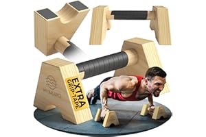 ‎MY BALANCE My Balance Premium Liegestützgriffe aus Holz I Parallettes inkl. Grip-Tape I Stabil & gelenkschonend I Calisthenics Equipment inkl. eBook