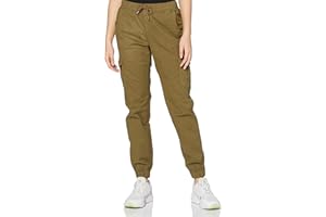 Urban Classics Ladies’ high-waist cargo jogging Mujer Pantalones de deporte Negro Ancho