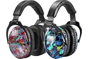 ZOHAN 030 Cuffie Antirumore Bambini Set di 2, Casco Anti Rumore Bambino, SNR 25dB per Autismo, ADHD, Fuochi d'artificio, Concerto (Graffiti multicolore e simbolo musicale)