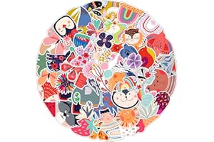 VESZOEN Pegatinas Kawaii 50 Piezas Cute Stickers Pegatinas Scrapbooking Stickers Aesthetic Impermeables Vinilo Stickers para Adolescentes Niñas Mujeres Niños Adultos Niños Adultos