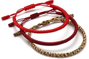 LUCKY BUDDHIST - 3 Tibetan lucky bracelets + Buddhist gift! - Handmade. Adjustable to your wrist. For men and women. Friendship bracelets made of braided fabric