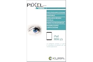 PIXEL KURA Film PIXEL SCREEN FILTER Testé par l'Université de Turin, Anti Lumière Bleue et uv, Anti Rayures et Sans Bulles, Composition Innovante à Plusieurs Couches, Anti Reflet, Transparence Maximale. (iPad mini)