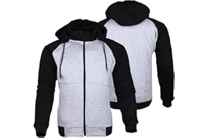 BIKERS GEAR AUSTRALIA PHILLIP ISLAND BG Bikers Gear Australia Veste de moto – Veste de protection noire, rouge et grise à capuche doublée de Kevlar et veste de moto souple amovible pour homme