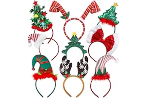 URATOT Kreative Weihnachts-Haarreifen, Kostüm-Kopfschmuck, Elfen-Party-Hüte, Rentier, 9 Stück
