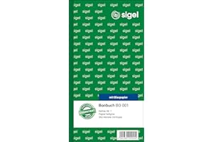 Sigel-Blocco Voucher 360 biglietti, confezione da 2, 105 x 200 MM, 2 confezioni da 60 fogli di carta carbone Kellner-Nr. 1, hellgrün