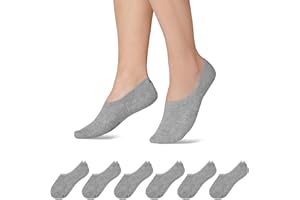 Snocks 6 Pares de Calcetines Invisibles Hombre y Mujer de Algodón Orgánico Ultrasuaves - Calcetines Cortos Transpirables, Tallas 35-46