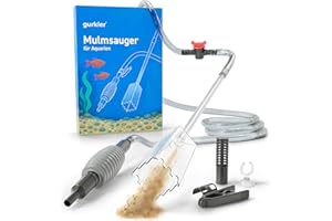 gurkler Mulmsauger Aquarium Sauger - mit Sperrventil - Aquarium Reinigungsset mit Zubehör zum Wasserwechsel - Mulmglocke Aquarium