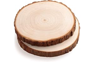 BAIXINDA Dischi Legno 2 pz, Diametro 18-20 cm Legno fai Da Te,Tronchetti Legno Blockbuster non Trattate, Legno per Pirografia per fai da te/artigianato/pittura/decorazione natalizia ecc.