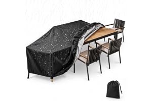 Överdrag för vinterträdgård, utomhus möbelpresenning 250 Lx100Wx95H cm | 420D vattentätt svart överdrag för trädgårdsvardagsrum, rektangulärt vindtätt skydd för bord och utemöbler