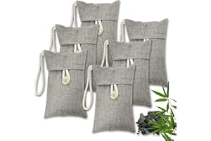 WYEWYE Air Purifying Bag Activated Car Air Freshener Bamboo Charcoal Bags Nature Fresh Deodorizer Moisture Absorber for Bathroom Activated Odor Absorber For Shoes Fridge Pet Home（6Pack 100g Each）