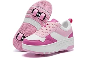 ANEFUN Ragazzi Ragazze Scarpe con Ruote Pattini Pattinaggio Bambini Pattini a Rotella Scarpe con 4 Ruote Rimovibili Comfort Sport Outdoor per Bambini