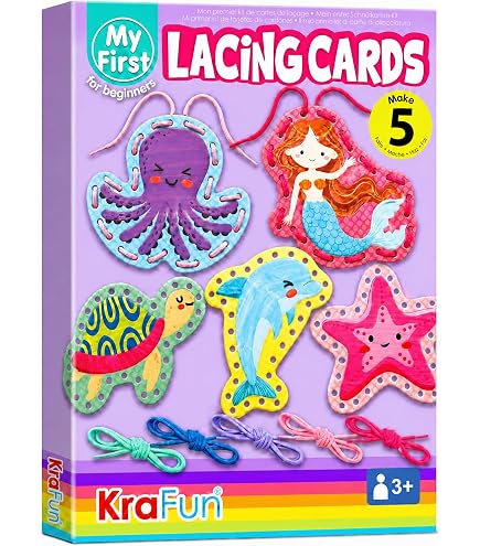 Créa Lign' – Coffret Laine à Lacer Douceur Des Tropiques – 5 Animaux à Habiller, 4 Couleurs De Laine, Chevalet, Dès 3 Ans